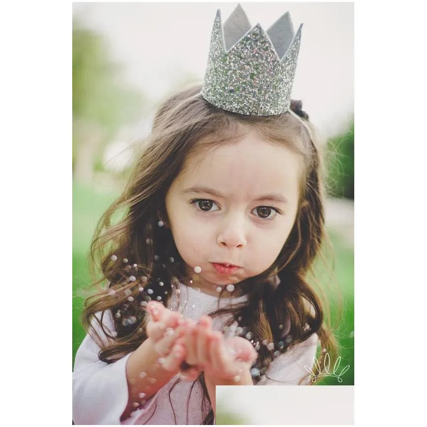 baby girls flower crown headbands birthday party tiara hairbands kids princess hair accessories glitter sparkle cute headband for toddler