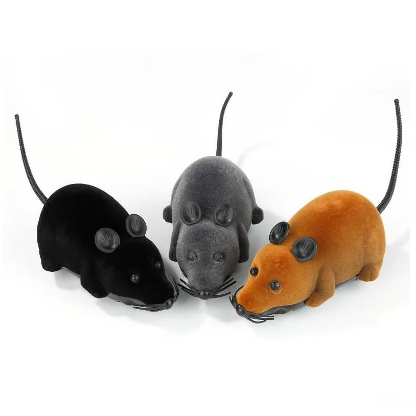 8 colors rc electronic mouse pet cat toy remote control mouse wireless simulation plush mouse for kids toys