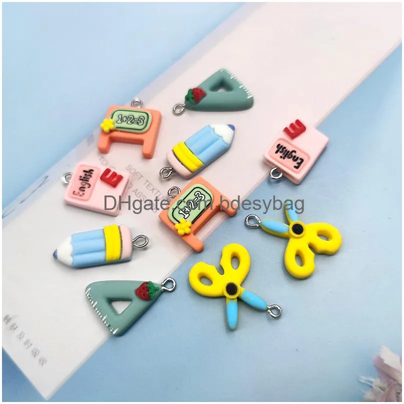 diy love heart mini scissors pencil triangles blackboard epoxy resin mold keychain pendant silicone mould c548