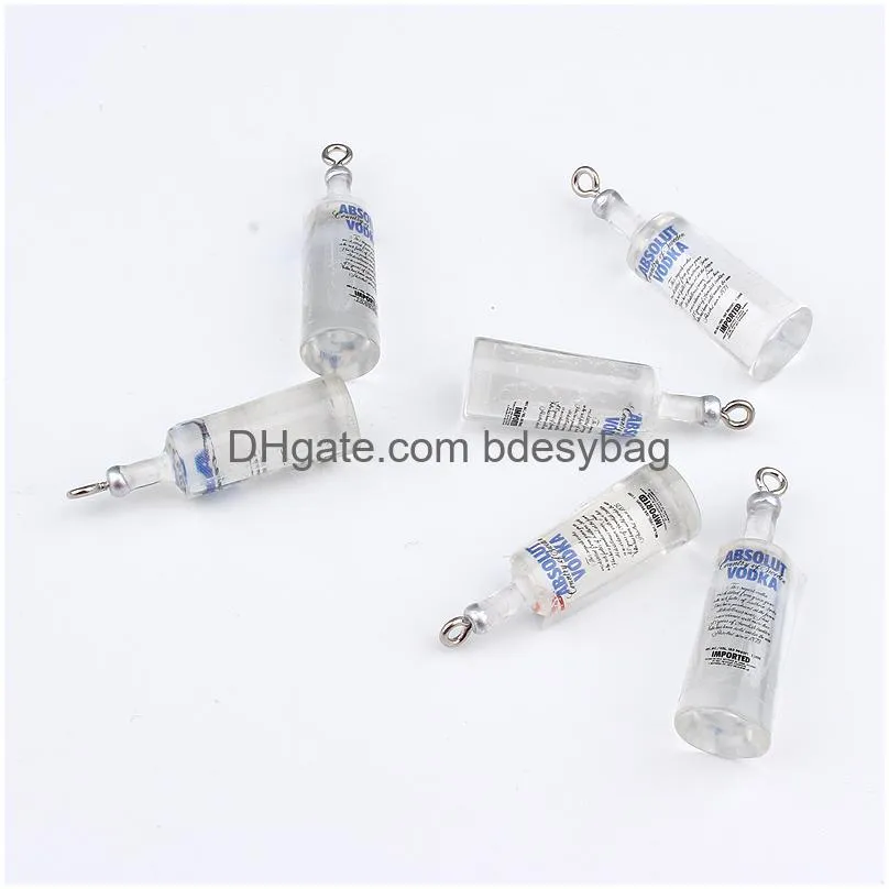 water bottle charms resin earring findings 3d phone case key chain necklace diy decoration jewelry make 30x10mm