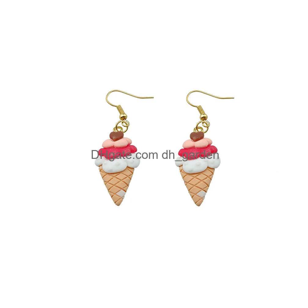 kawaii ice cream earrings costume trendy style woman girl jewelry drop shipping