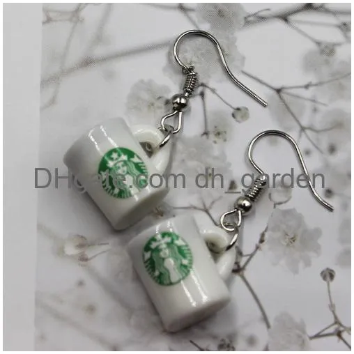 new simulation coffee cup earrings fashion creative earring for women gift earrings jewelry wholesale dangle earrings