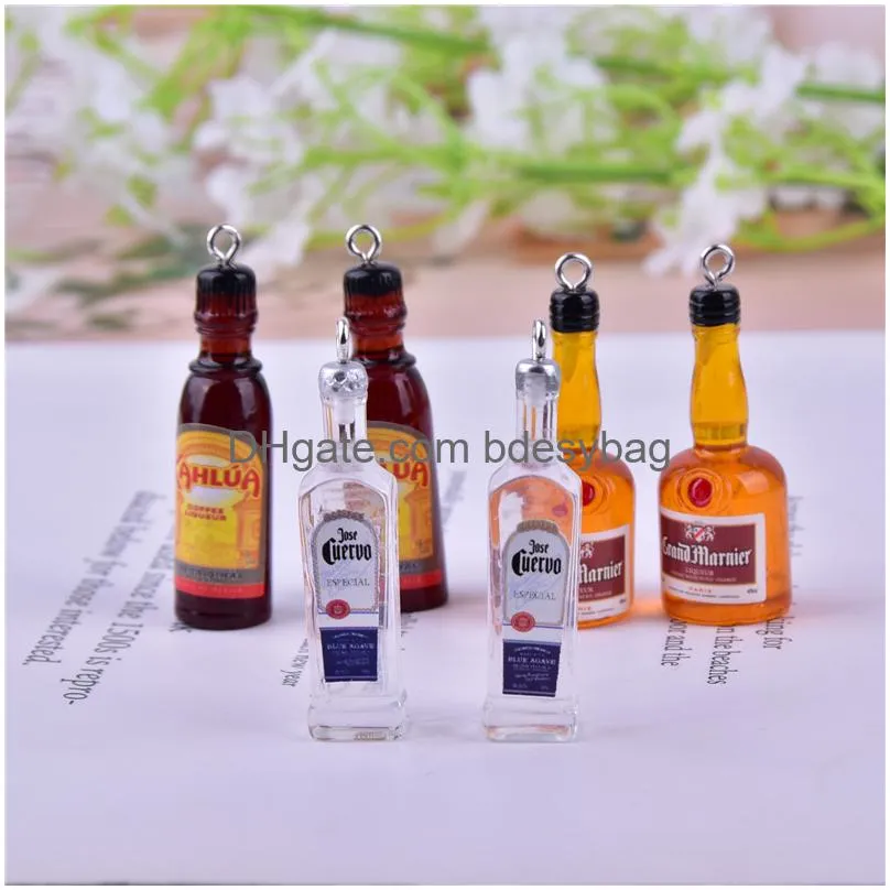 alcohol beer bottlle resin charms for earring diy fashion jewelry accessories