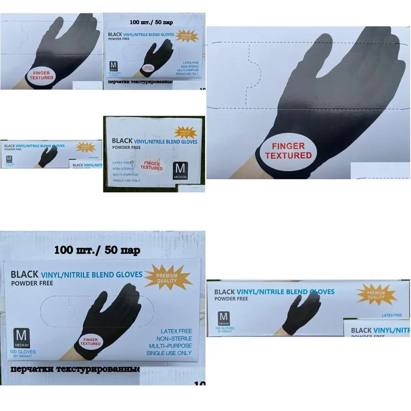 nitrile black glove 100 m size l size baking gloves manual protection made in china