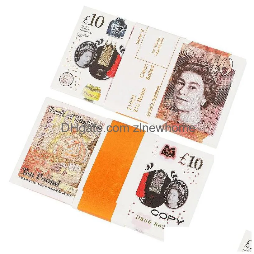 fake money funny toy realistic uk pounds copy gbp british english bank 100 10 notes perfect for movies films advertising social media