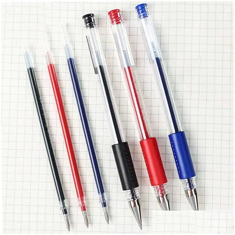 gel pens set 0.5 mm black/red/blue gel ink refills kawaii stationery for student test schoo office writing supplies