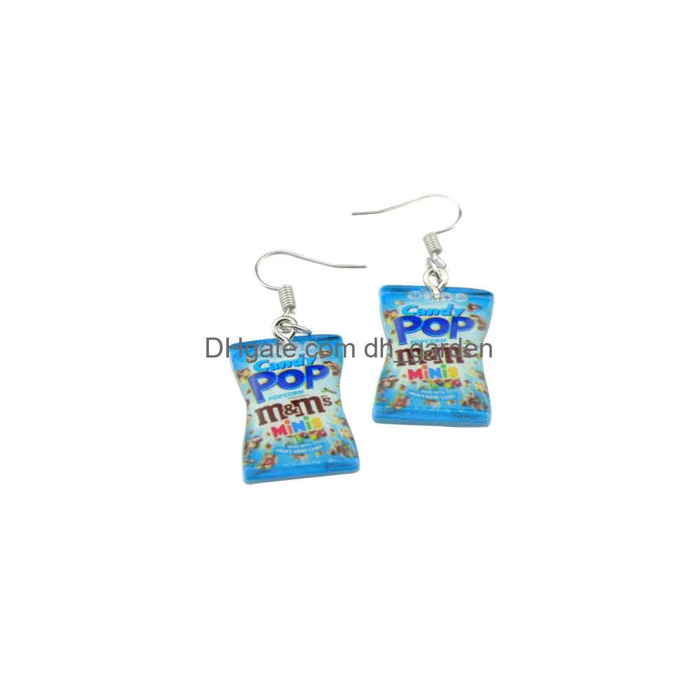 cute snacks earring for women resin candy drop earrings children handmade jewelry diy gifts