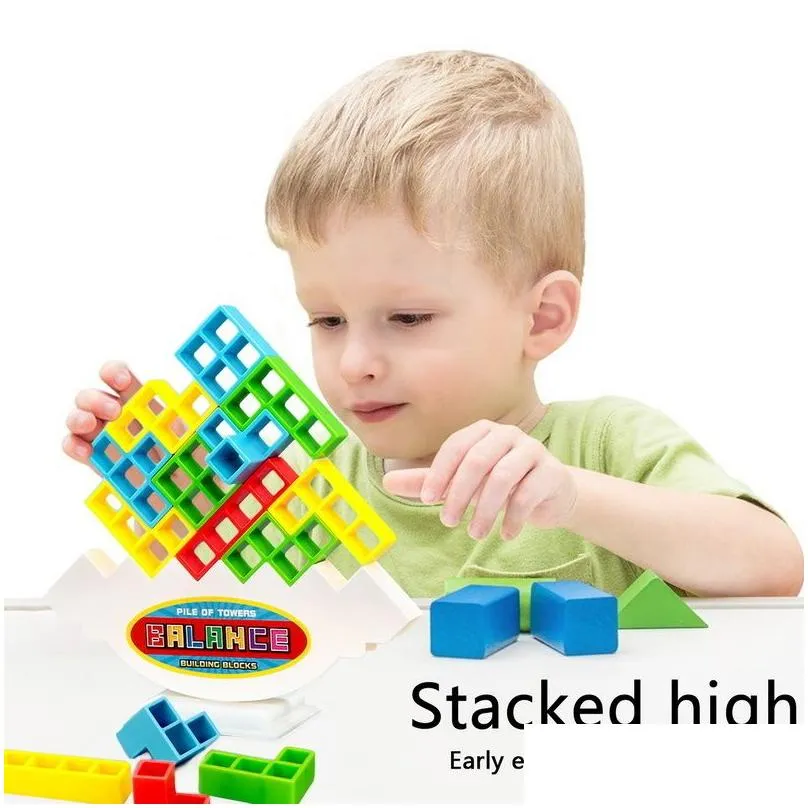 tetra tower game stacking blocks stack building blocks balance puzzle board assembly bricks educational toys for children adults
