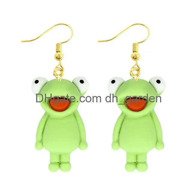 women earring resin drop funny custom cute girls gift eardrop kids animal duck frog rabbit owl cub gummy flamingo