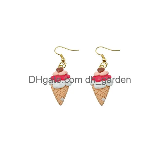 kawaii ice cream earrings costume trendy style woman girl jewelry drop shipping