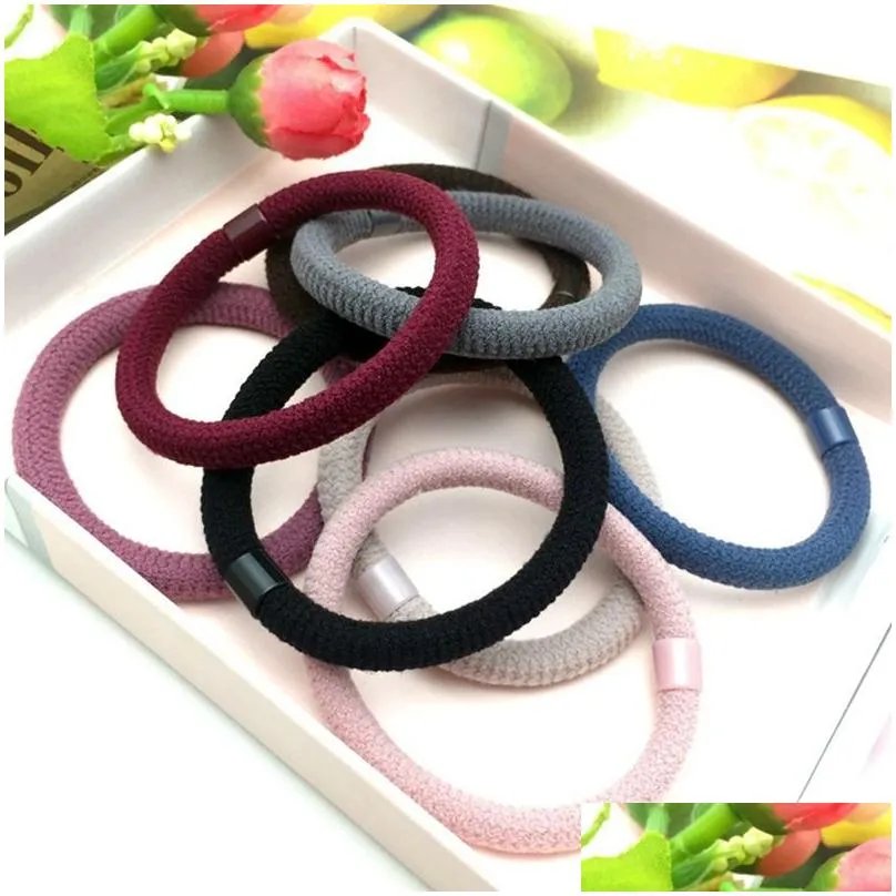 women girls colorful nylon elastic hair ties bands ponytail holder rubber band headband hairs accessories 0361