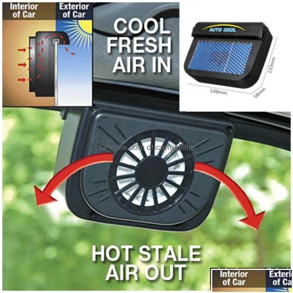 car heating fans solar powered window windshield air vent cooling fan cooler radiator conditioner ventilation gills drop deliv