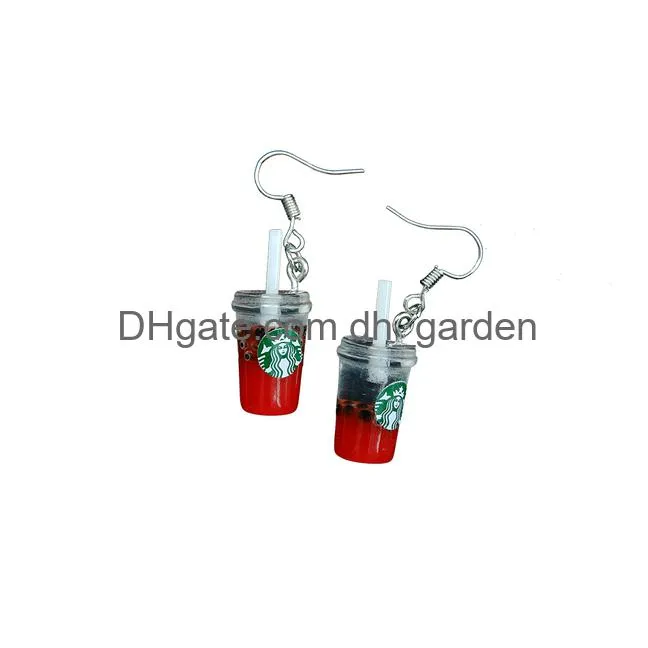 coffee earring for women resin tea with milk drop earrings children handmade jewelry diy gifts