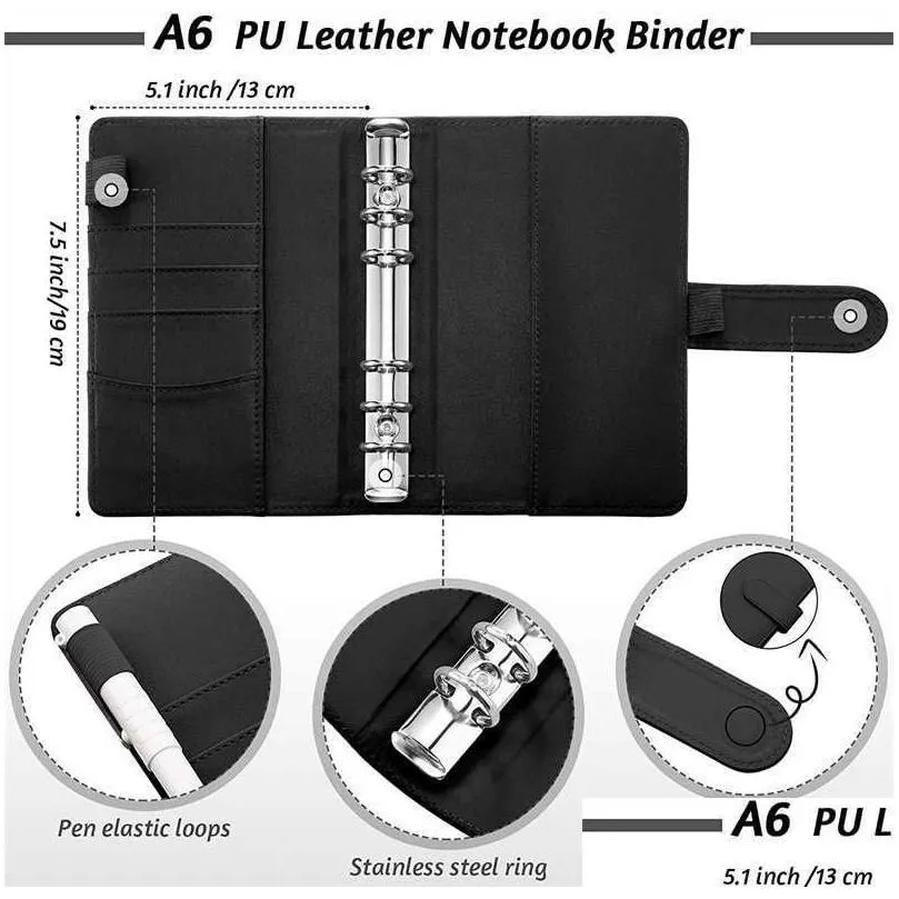 a6 glitter pu leather binder budget envelope planner organizer system with clear zipper pockets expense budget sheets