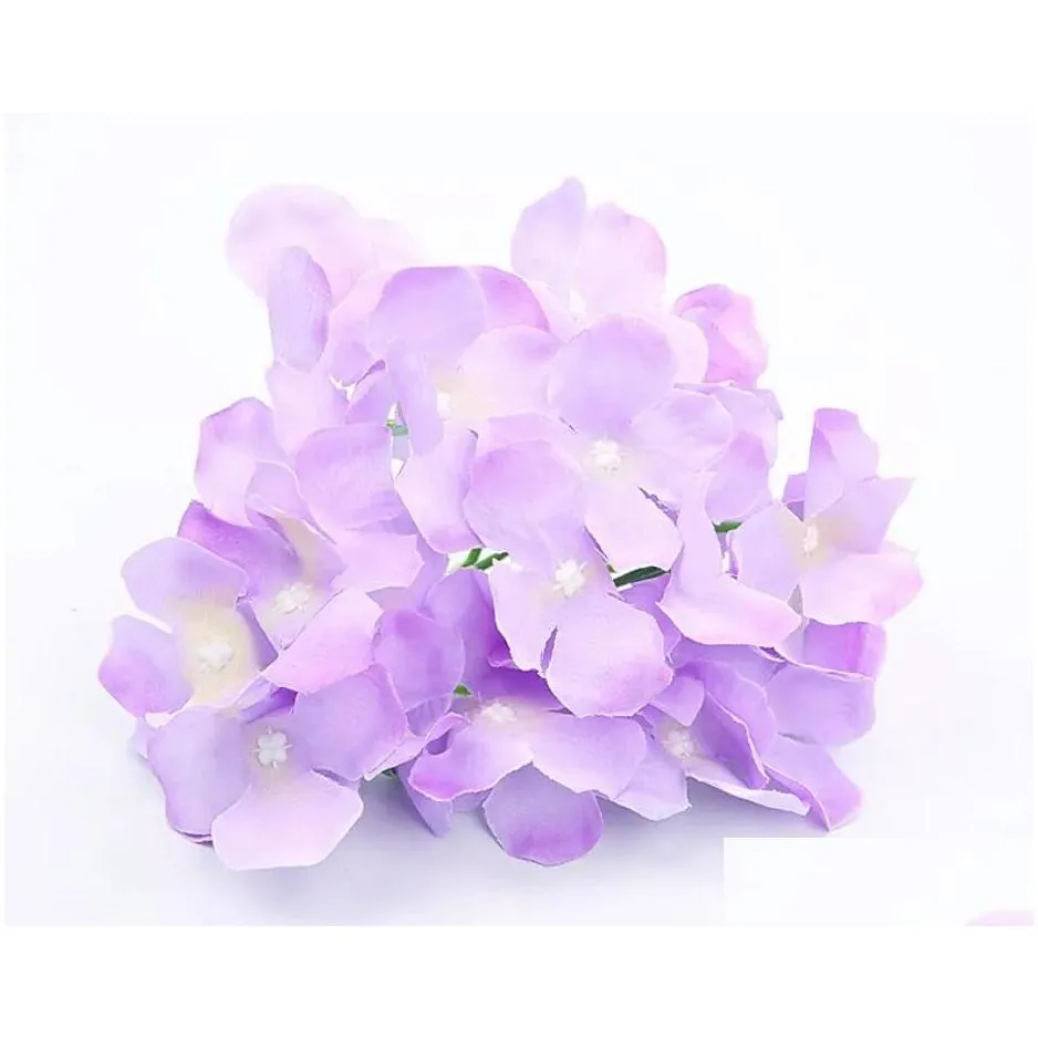 simulated hydrangea head amazing colorful decorative flower for wedding party luxury artificial hydrangea silk diy flower decoration