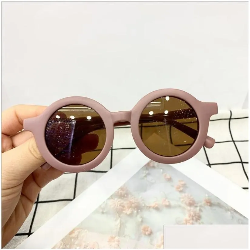 kids sunglasses retro round frame sun glasses girls eyeglasses uv400 beach children eyewear fashion gifts 8 colors bt6500