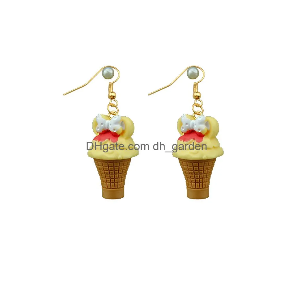 kawaii 3d ice cream earrings costume trendy style woman girl jewelry drop shipping