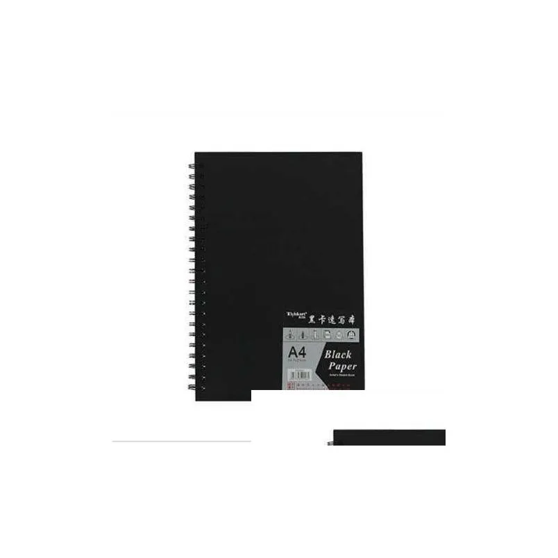 black card book a4 120 pages black card paper inner page coil book graffiti a3 photo album diy black sketchbook notebook