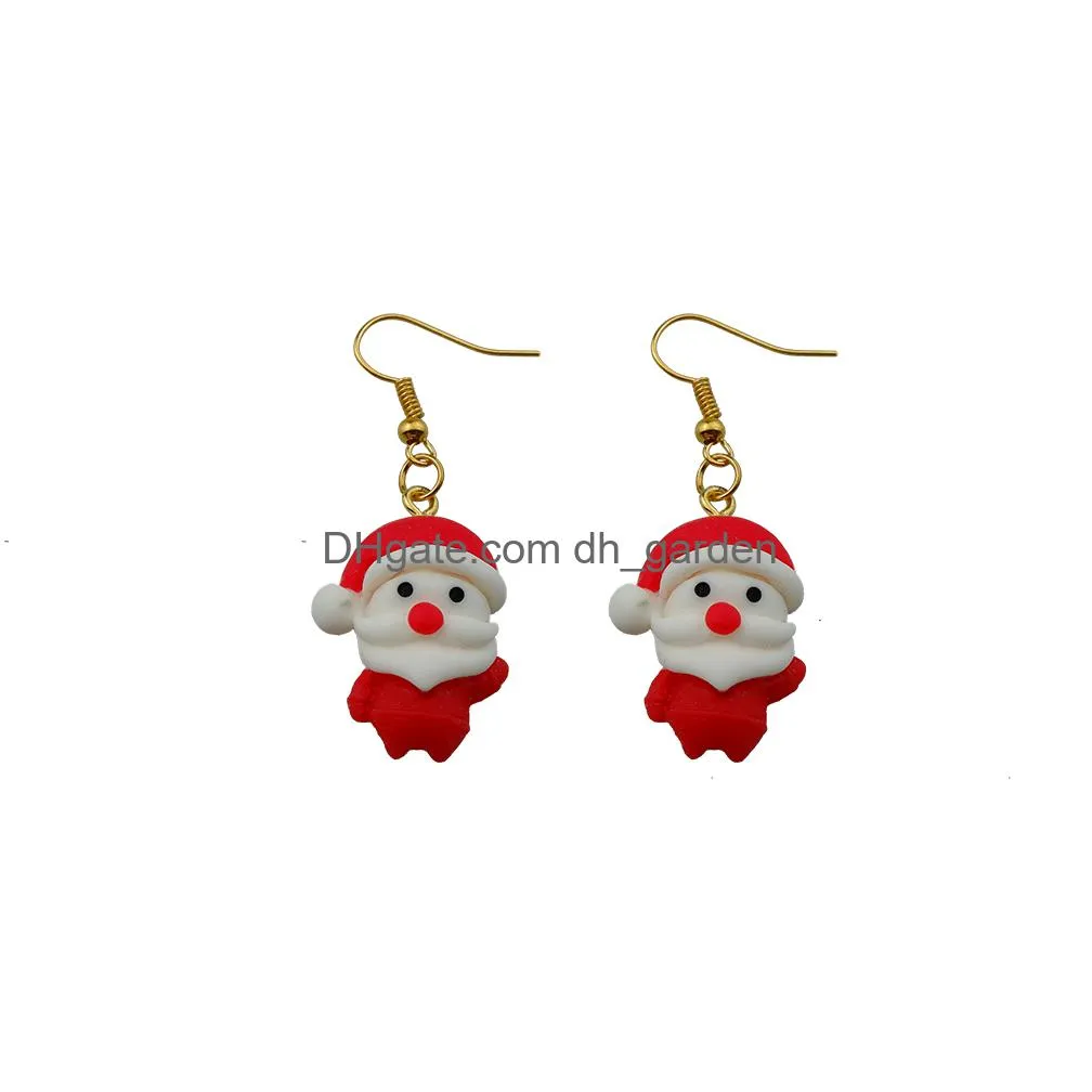 christmas sets earrings gingerbread man tree snowman drop hanging earrings for women children birthday gift drop shipping