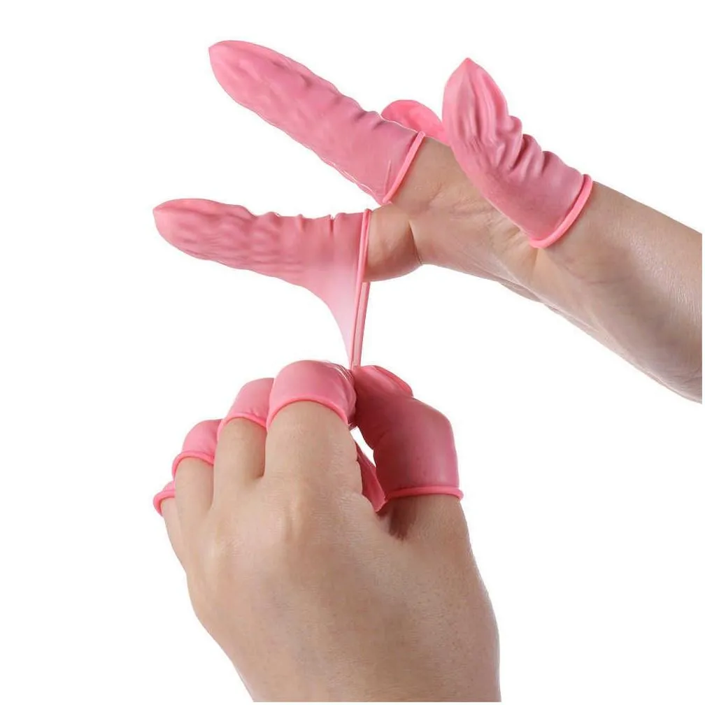 100pcs disposable fingertips protector gloves natural rubber nonslip antistatic latex finger cots fingertips durable tool