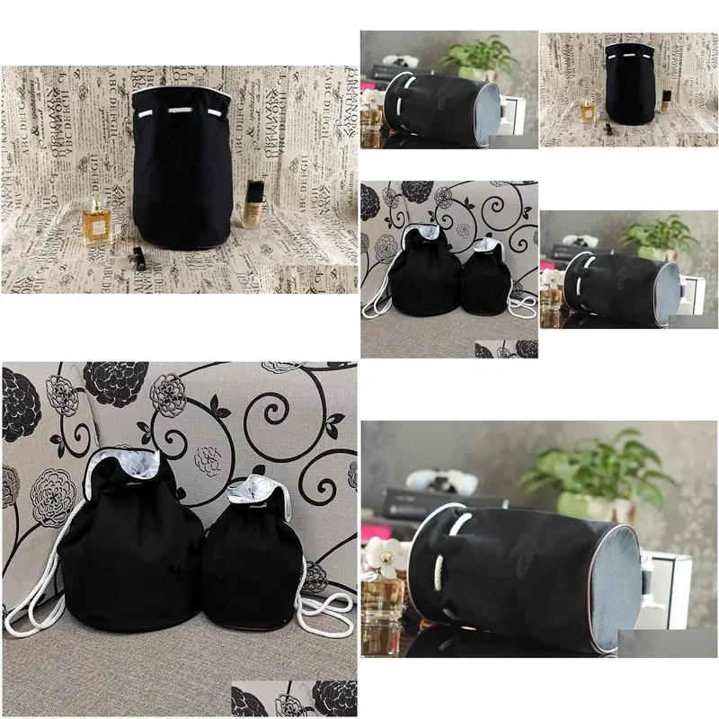 classic style drawstring gym bucket bag thick travel draw string bag women waterproof wash bag cosmetic makeup storage case