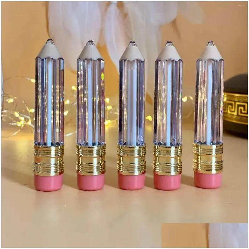 storage bottles 5ml empty lip gloss tube container clear tubes pencil shape lipstick refillable lipgloss packing