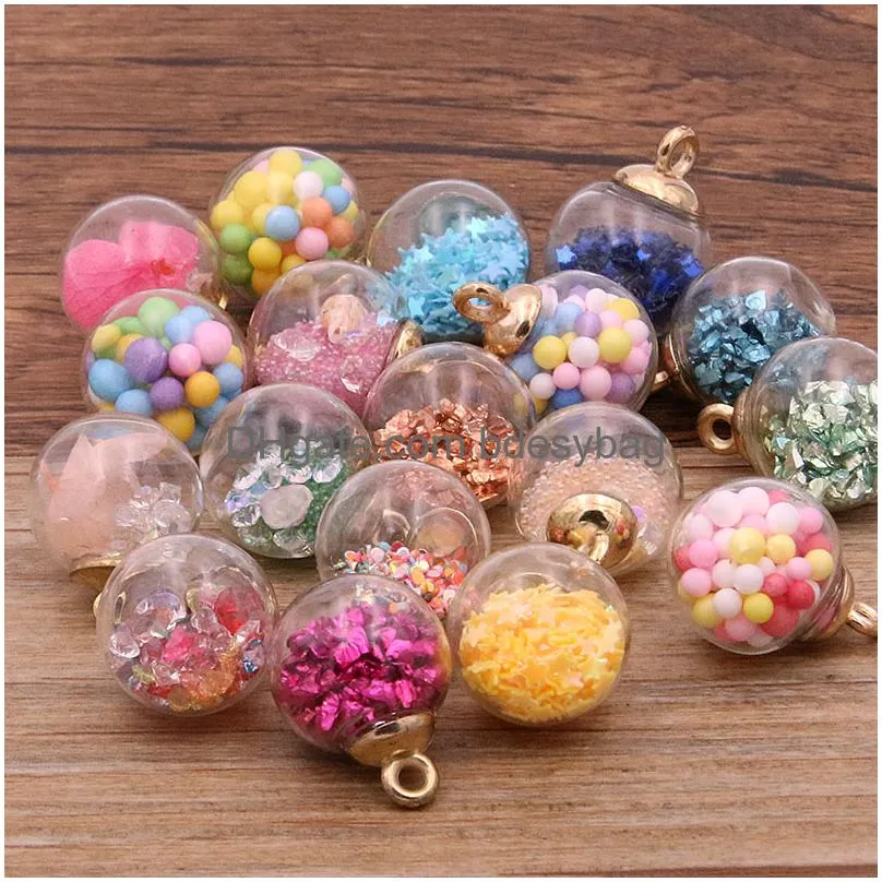 mix glass bottles milk tea cup ball earring charms diy findings keychain bracelets pendant for jewelry making