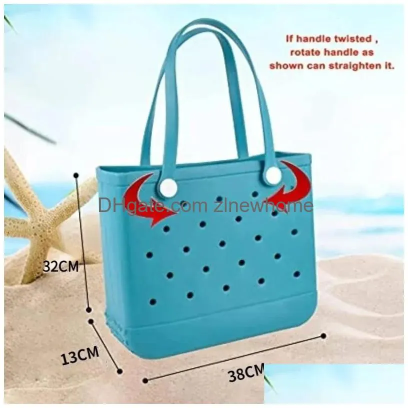 fedex new rubber beach bags eva with hole waterproof sandproof durable open silicone tote bag for outdoor beach pool sports