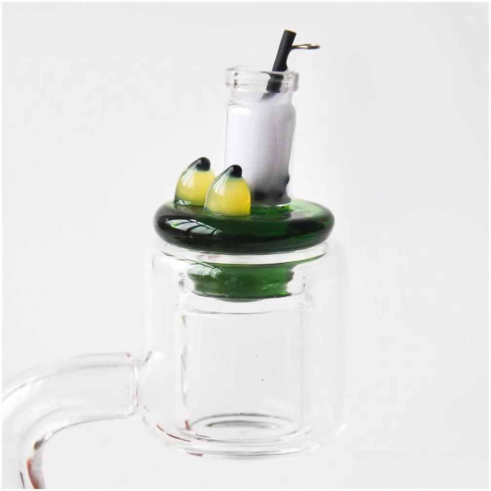 od25mm colorful glass ufo carb cap for 2mm quartz thermal p quartz nail glass water pipe smoke accessory