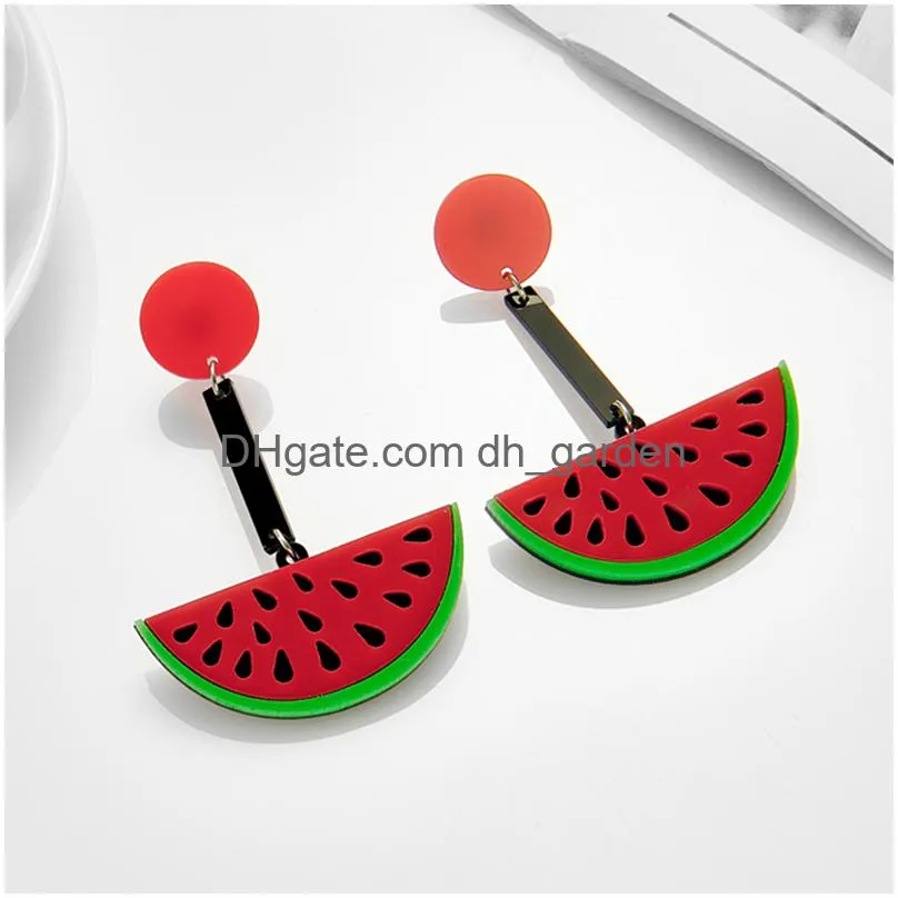 yaologe new trend lips watermelon heart acrylic earrings for women cartoon girls big ear jewelry party wedding gift bijoux