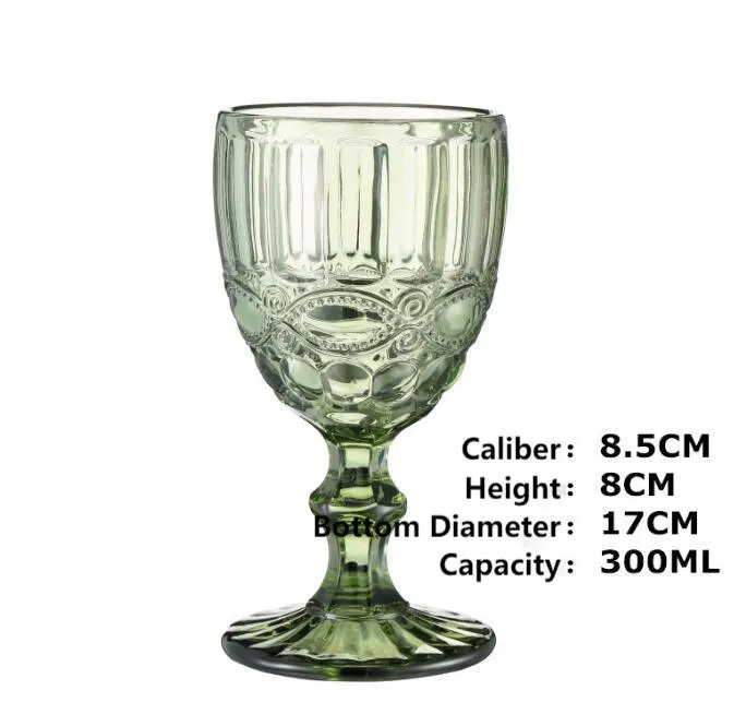 300ml embossed wine glass cup drinking cups vintage household juice champagne thickened for party goblet