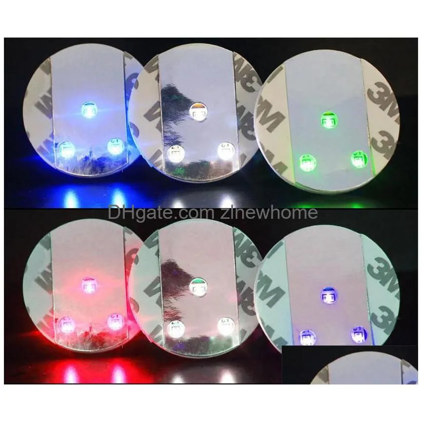 new led lumious bottle stickers decoration coasters battery powered party drink cup mat decels festival nightclub bar party vase