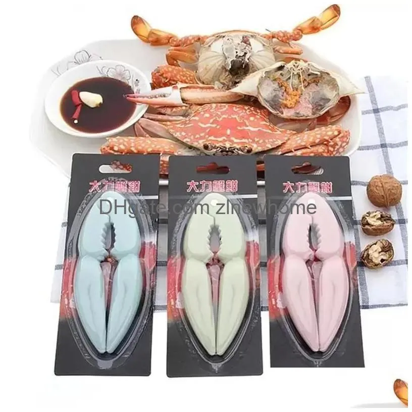 ups 4 colors creative peeling walnut nut clip lobster crab biscuit crab pliers seafood tools kitchen gadgets pink blue green orange