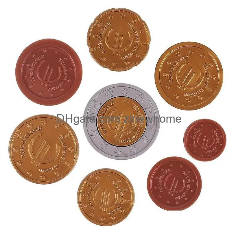 play money euro coins set of 80 plastic learning resources