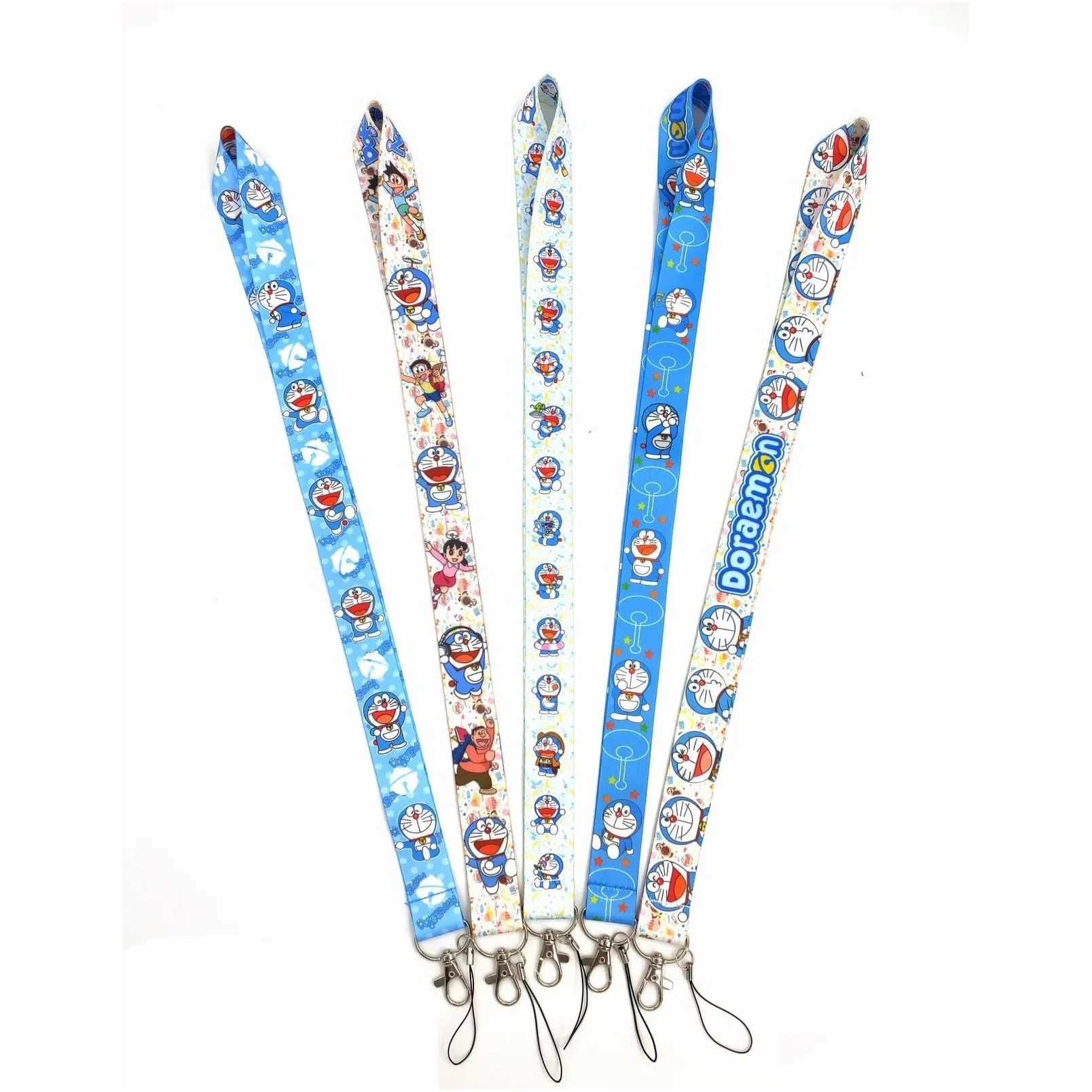 factory price 100 piec doraemon anime lanyard keychain neck strap key camera id phone string pendant badge party gift accessories