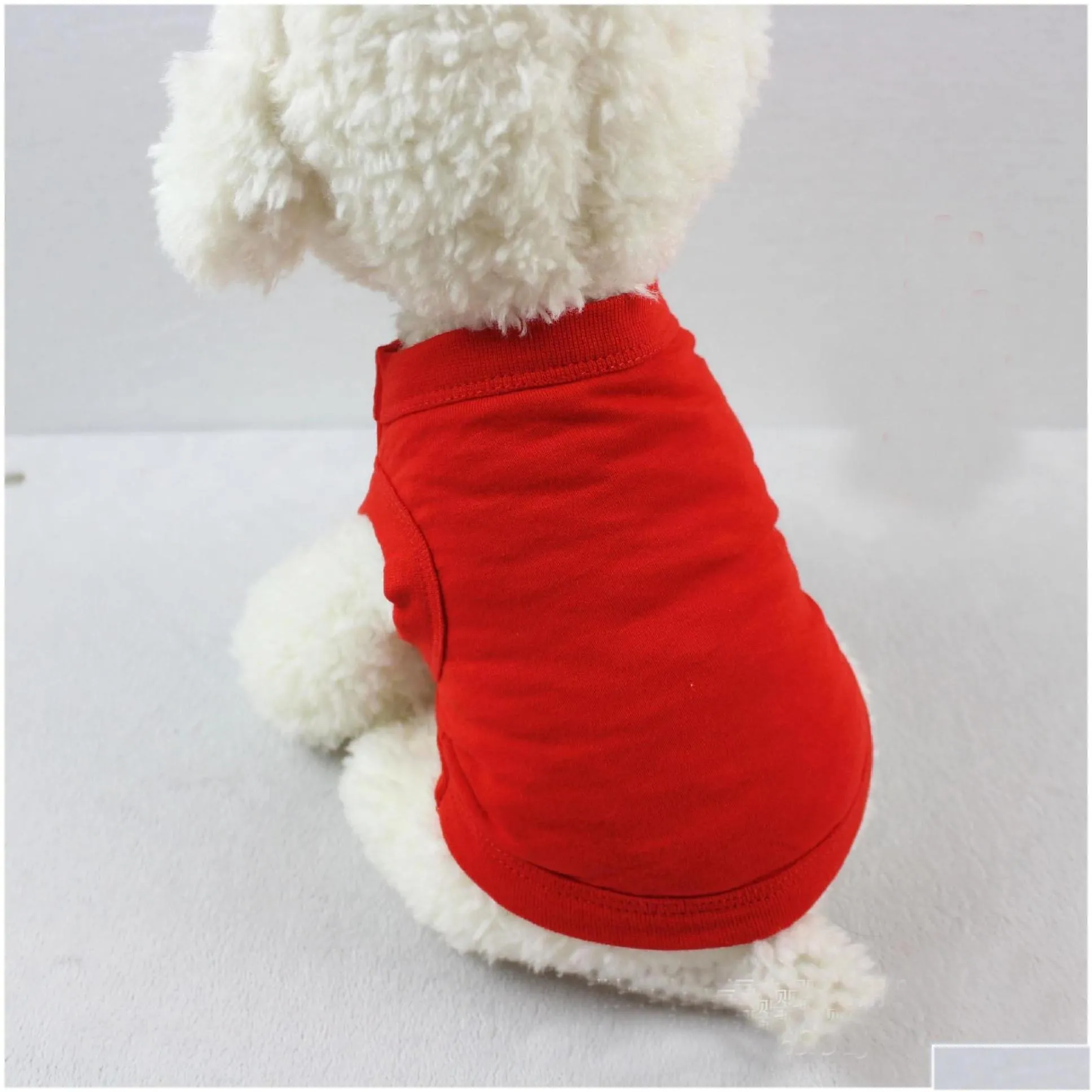 dog apparel pet mti colors 4 size summer solid t shirts clothes classic puppy small cotton dh0284 t03 drop delivery home garden suppl