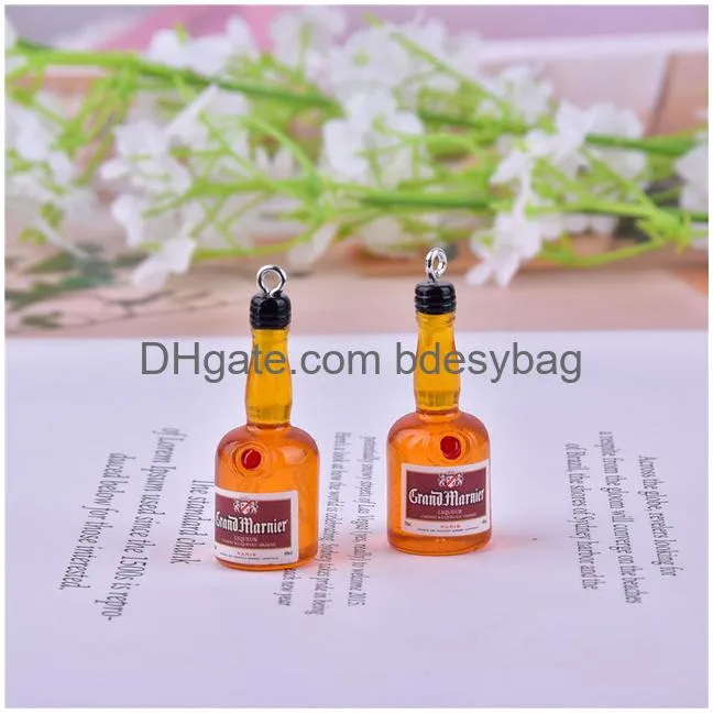alcohol beer bottlle resin charms for earring diy fashion jewelry accessories