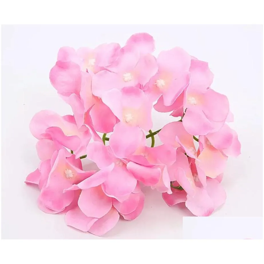 simulated hydrangea head amazing colorful decorative flower for wedding party luxury artificial hydrangea silk diy flower decoration