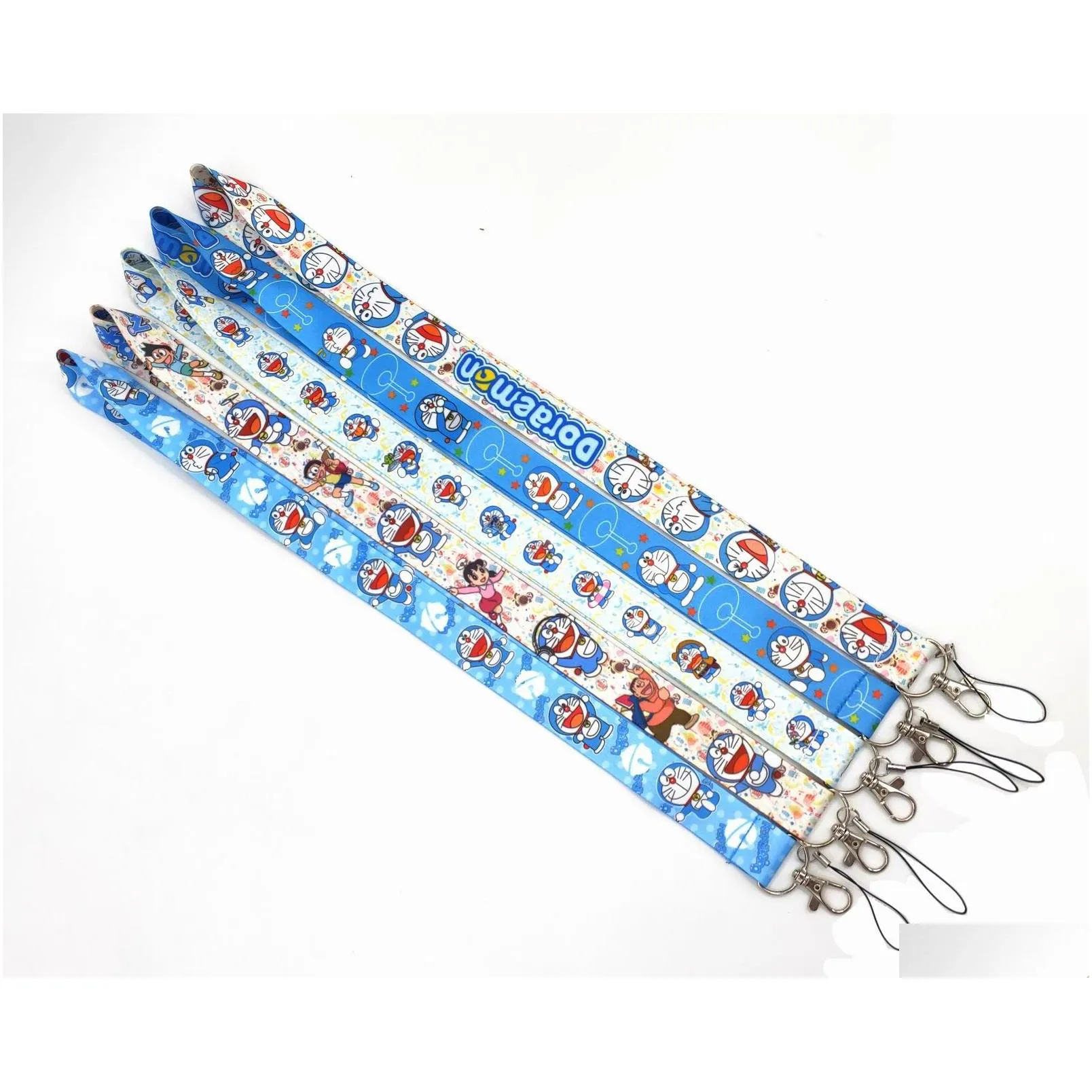 factory price 100 piec doraemon anime lanyard keychain neck strap key camera id phone string pendant badge party gift accessories