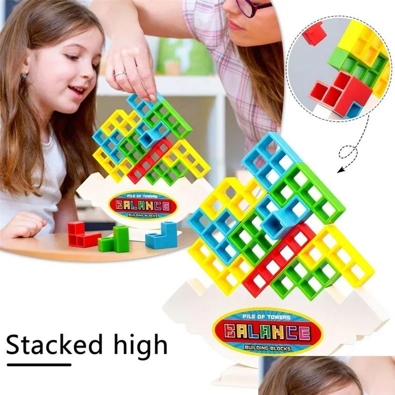 tetra tower game stacking blocks stack building blocks balance puzzle board assembly bricks educational toys for children adults