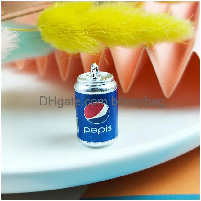 24x12mm cute drink cans resin charms 3d beverage bottle pendants for jewelry making keychain floating diy craft