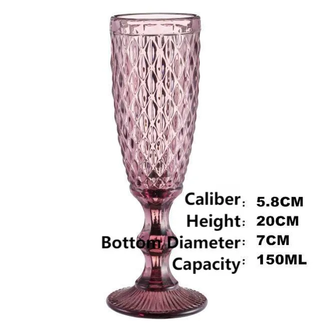 150ml 13design embossed wine glass cup drinking cups household juice champagne color thickened for party goblet