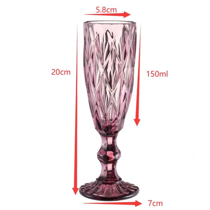 150ml 13design embossed wine glass cup drinking cups household juice champagne color thickened for party goblet