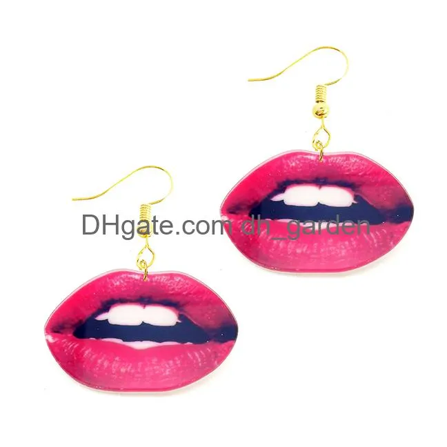 women earrings charm eardrop trendy dangler hip hop girls jewelry cute sweet mouth lightning lipstick perfume acrylic dangle earrings