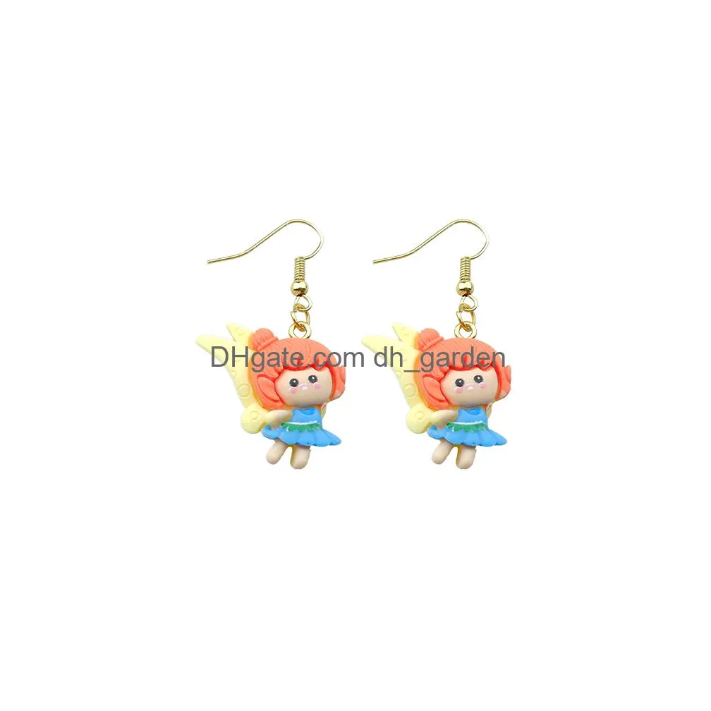 princess earring for women resin cartoon drop earrings children handmade jewelry diy gifts