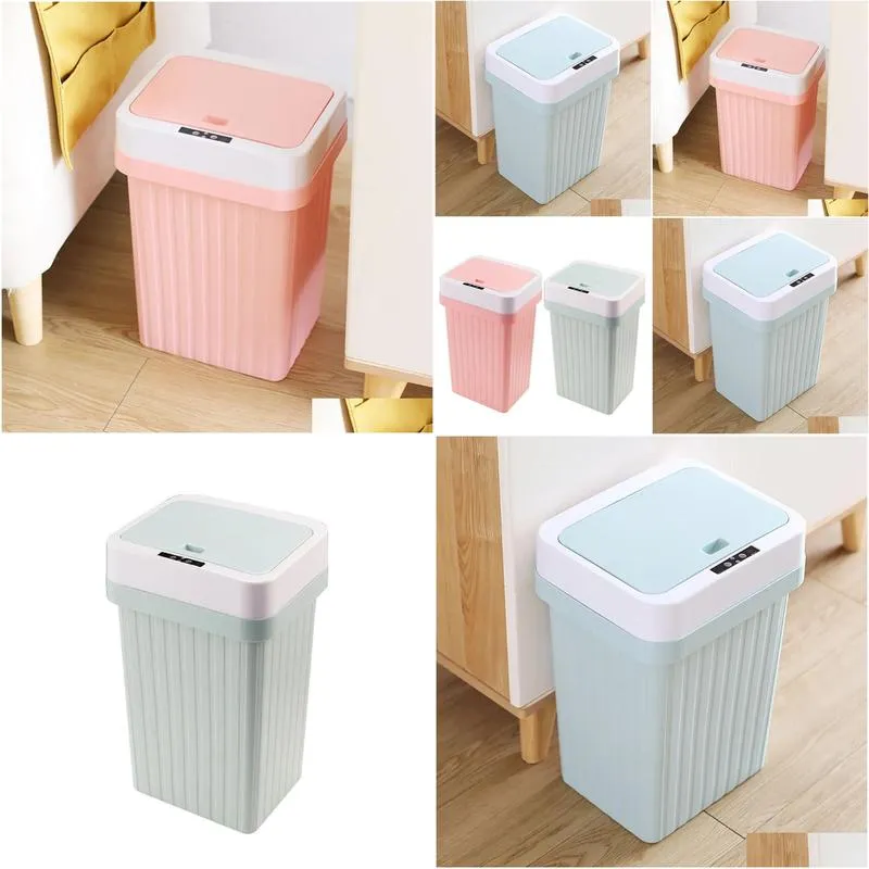 12l smart sensor trash can automatic sensor dustbin abs touchless garbage bin