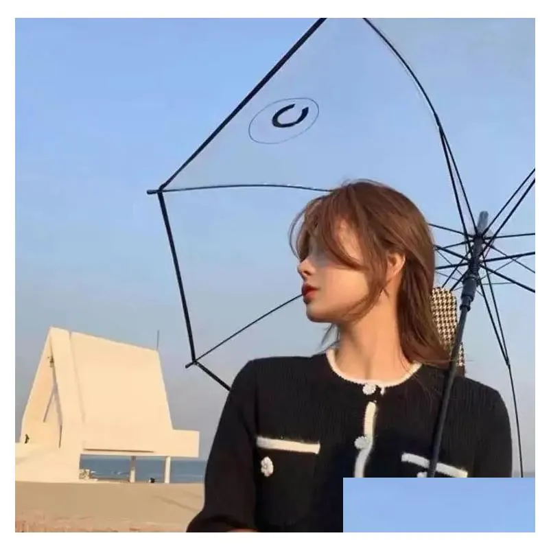 transparent womens umbrella letter folding fully automatic mens designer umbrella collection portable outdoor rainy umbrellas nice