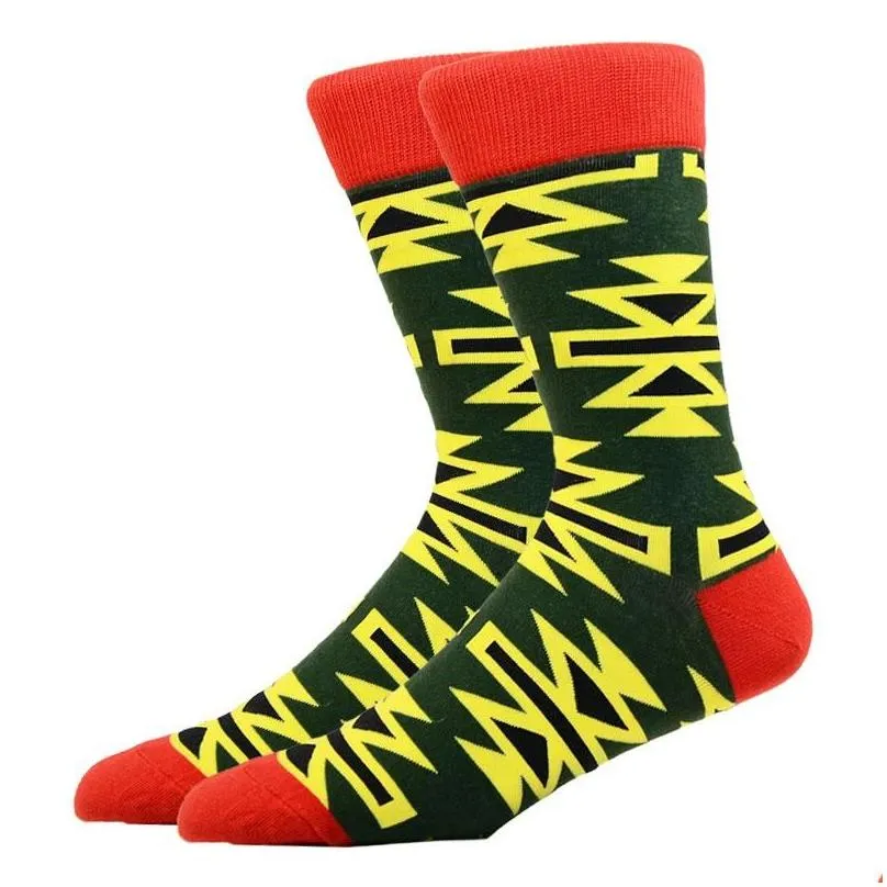 mens socks men casual personality design funny diamond pattern argyle three dimensional geometric happy woman big size