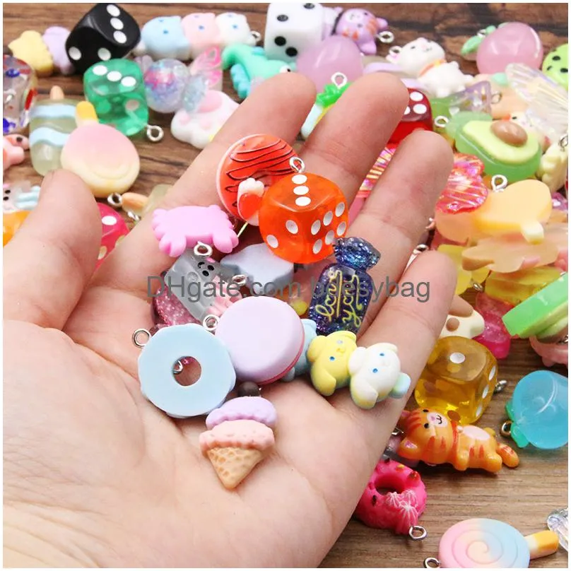 23 styles mix fruit animals popsicle candy resin earring charms diy findings keychain bracelets pendant for jewelry making jewelry findings amp components aliexpress