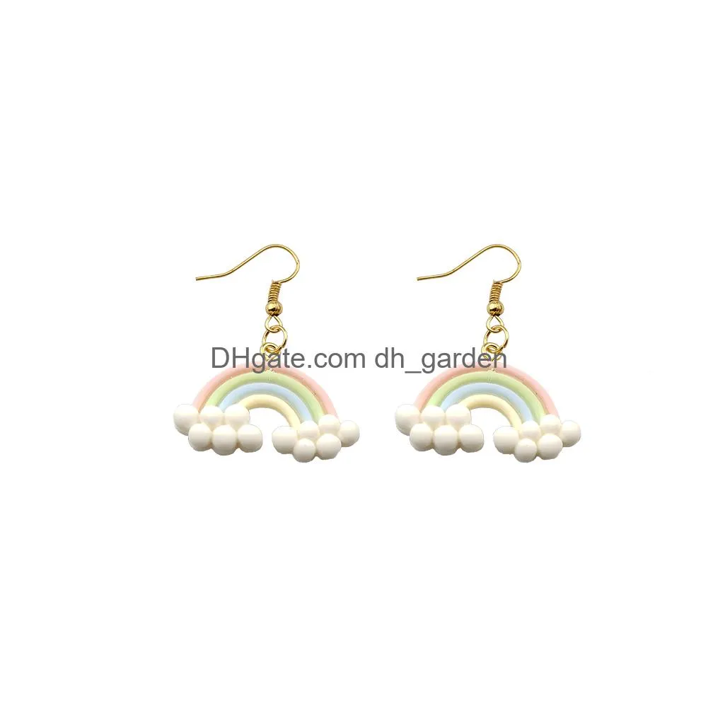 creative earring for women resin rainbow drop earrings children handmade jewelry diy gifts